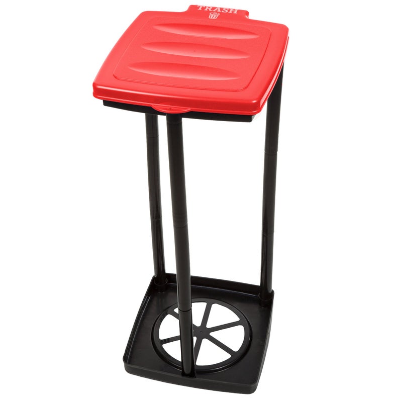 Wakeman Portable Trash Bag Holder â€“ Collapsible 13-Gallon Garbage Bin for Indoor/Outdoor Use, Camping, Recycling, and Parties â€“ Durable Plastic Trash Can by Wakeman Outdoors (Red) - Image 1